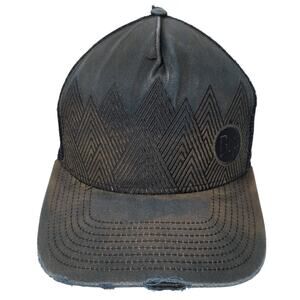 Buff Snapback Trucker Hat Blue One Size Adjustable Mesh Back Distressed